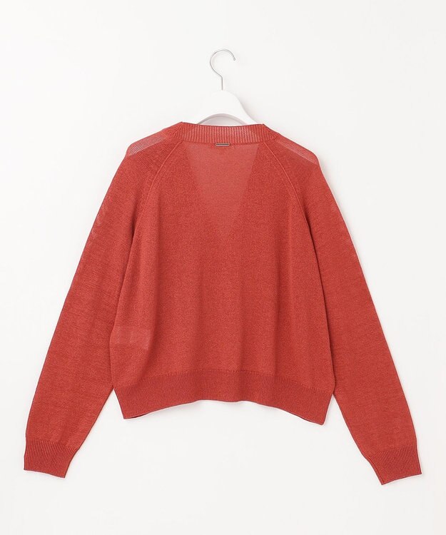 自由区 L 【カタログ掲載・洗える】ペーパーブレンドショート カーディガン レッド