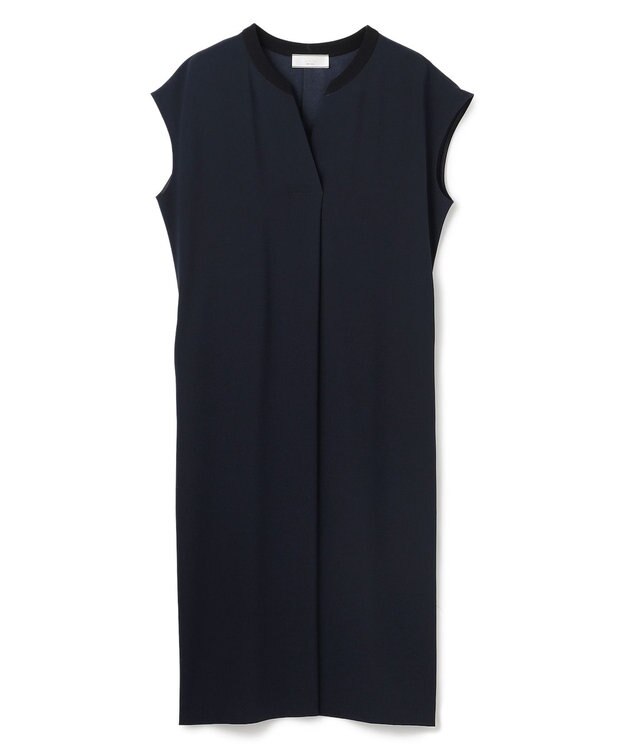 BEIGE， 【Lsize・セットアップ対応】CINDY / 配色ネック フレンチドレス Navy x Black