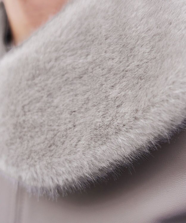 Tiaclasse エコファー付け襟ティペット グレージュ