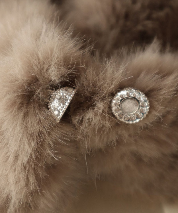 Tiaclasse エコファー付け襟ティペット ベージュ