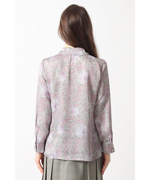 DAKS ボタニカルプリントブラウス ピンク