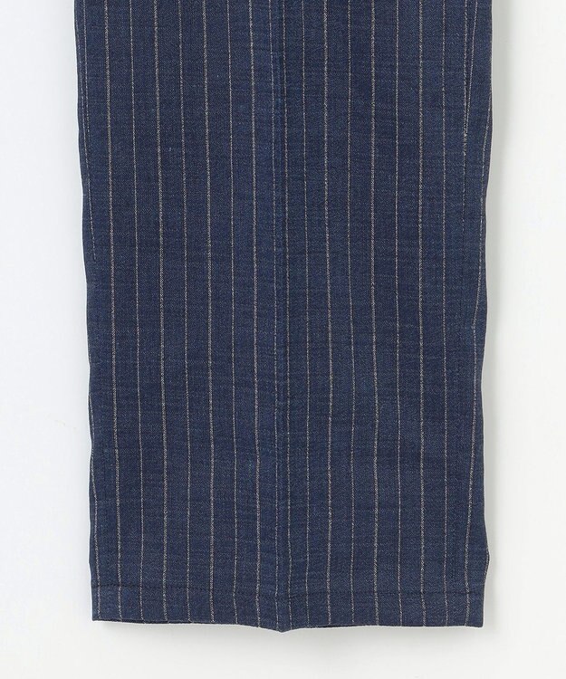 JOSEPH ABBOUD 【清涼/軽量/ストレッチ】ミックスリネンストライプ イージーパンツ ネイビー系1