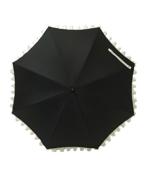 MOONBAT 【一級遮光/晴雨兼用】LANVIN en Bleu (ランバン オン ブルー) 長傘 日傘 シャイニーフリル 遮光 遮熱 UV ブラック