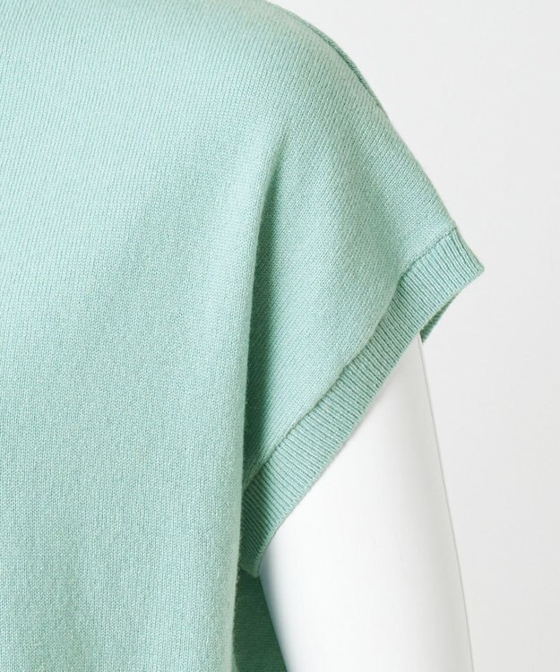 23区 L 【エステータ】マーセライズドウールカシミヤ アシンメトリー ニット グリーン系