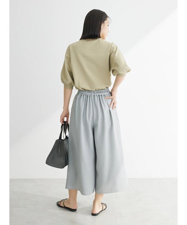 Green Parks パフ５分袖ニットプルオーバー Light Khaki