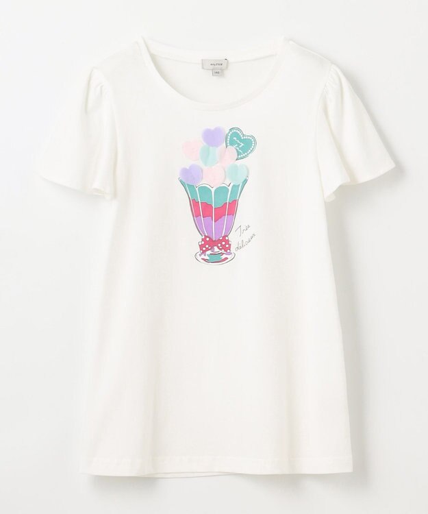 ANY KIDS 【温度で色が変わる】接触冷感 しろくま ミラクルプリント Tシャツ オフホワイト