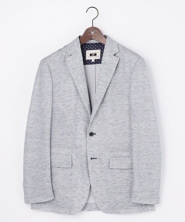 JOSEPH ABBOUD 【尾州産ジャージー/軽量/ストレッチ】ノルマンディーリネントップジャージージャケット ブルー系
