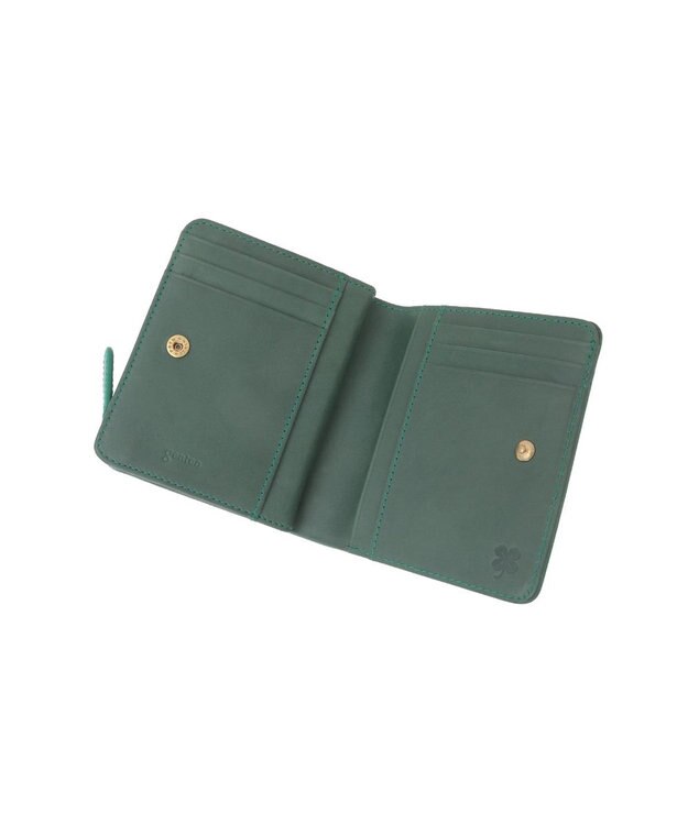 genten クアドリフォリオ 2つ折り財布 エメラルド