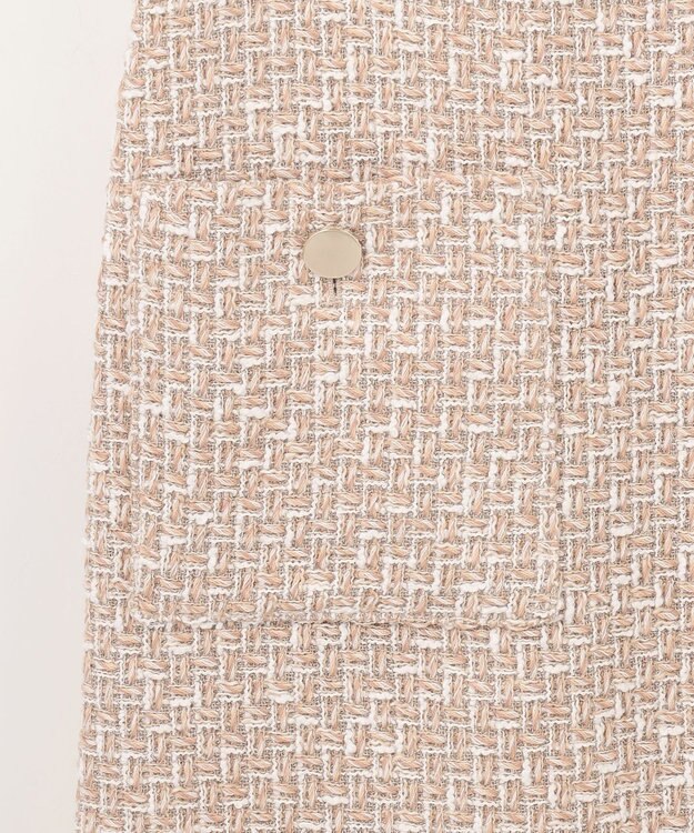 GRACE CONTINENTAL ツイードコンビミニワンピース ベージュ