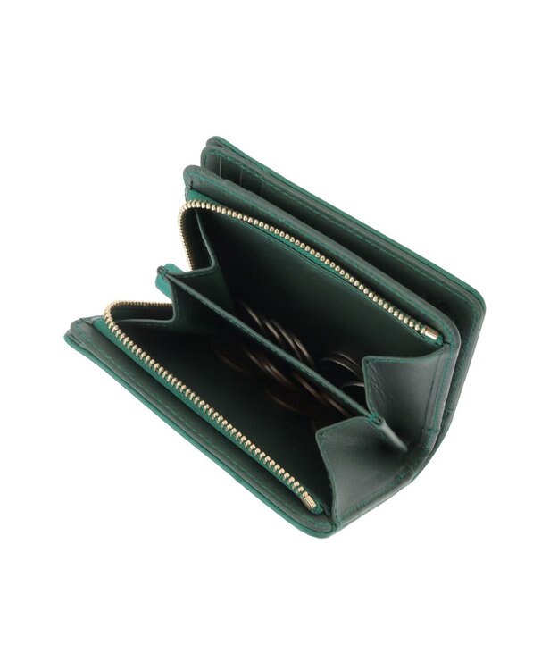 genten クアドリフォリオ 2つ折り財布 エメラルド