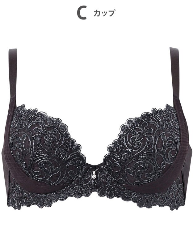 Wing ブラジャー バストを高い位置でキープ 谷間メイク 着やせシルエット 【8000シリーズ】 Gカップまで対応 大きいサイズ PB8000 ウイング／ワコール ブラック