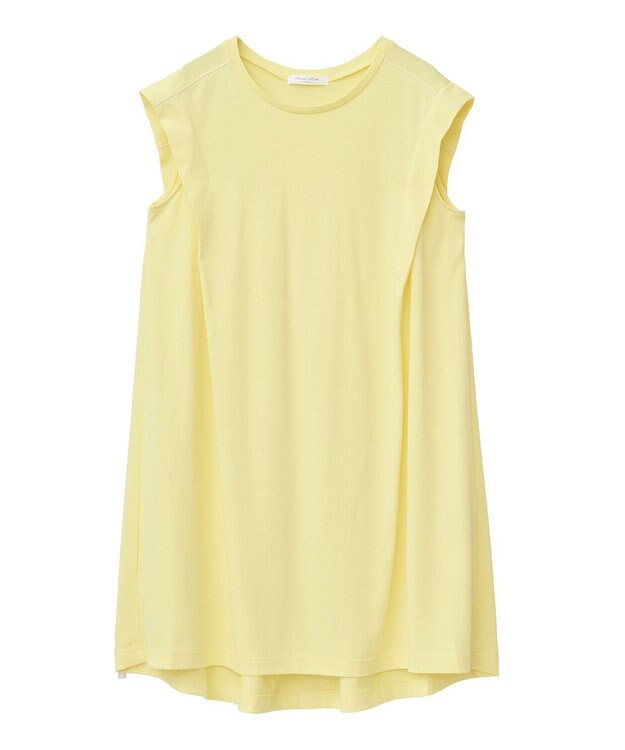 Green Parks 配色ステッチノースリーブチュニック Yellow