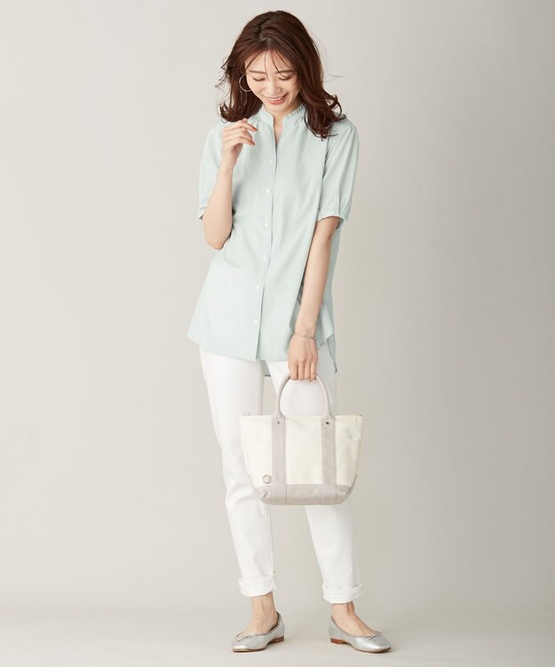 J.PRESS LADIES 10オンス ストレッチ デニム パンツ ホワイト系