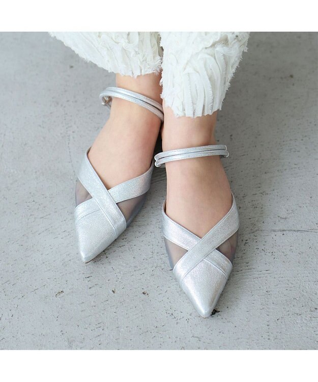 MODE ET JACOMO <carino>【２WAY】バックベルトサンダルパンプス シルバー
