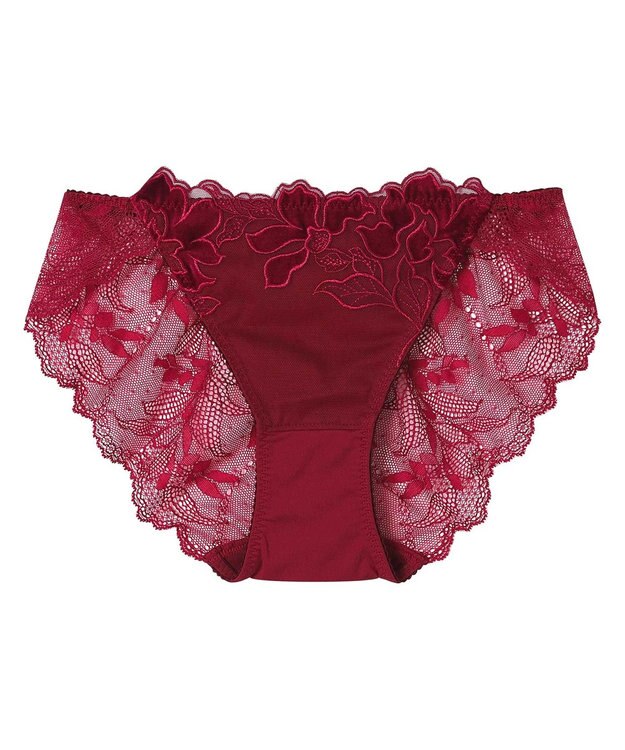 une nana cool 【ベロアのレースが特別感を演出】クリスマスモチーフ総レースショーツ レッド