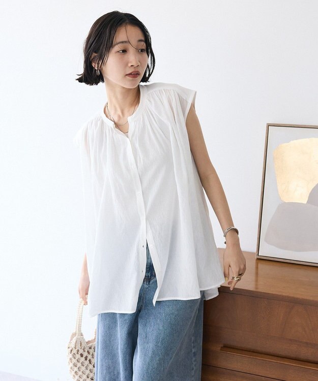 CRAFT STANDARD BOUTIQUE ヴィンテージボイルバックデザインブラウス White