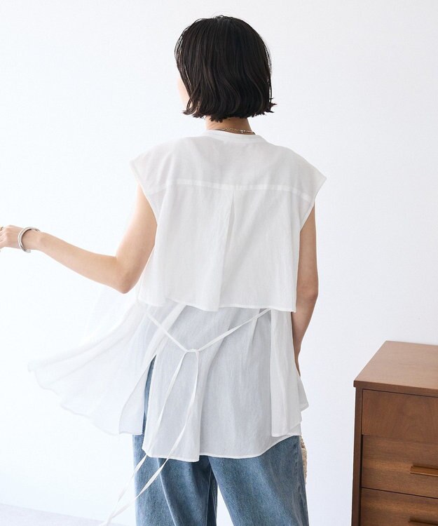 CRAFT STANDARD BOUTIQUE ヴィンテージボイルバックデザインブラウス White