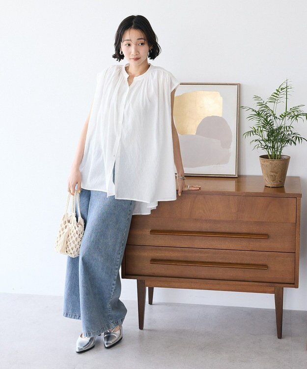 CRAFT STANDARD BOUTIQUE ヴィンテージボイルバックデザインブラウス White