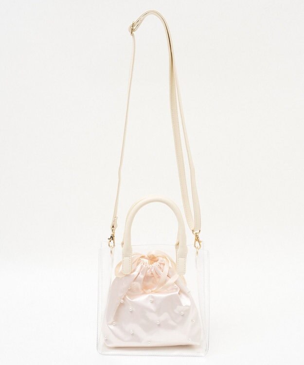 WEGO 巾着付きクリアショルダー ホワイトその他