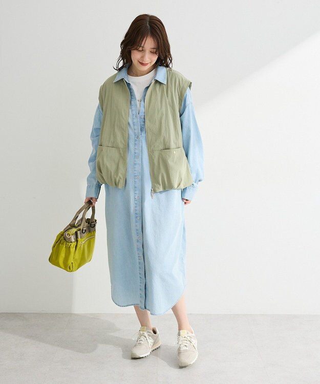 Green Parks ナイロンバルーンベスト Khaki