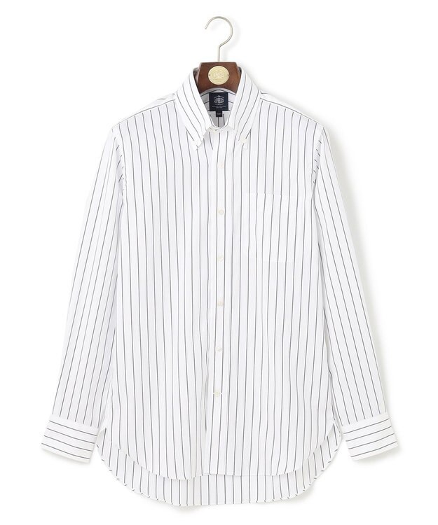 J.PRESS MEN 【PREMIUM PLEATS / 形態安定】スーピマコットンホールドストライプ シャツ/B.D. ネイビー系2