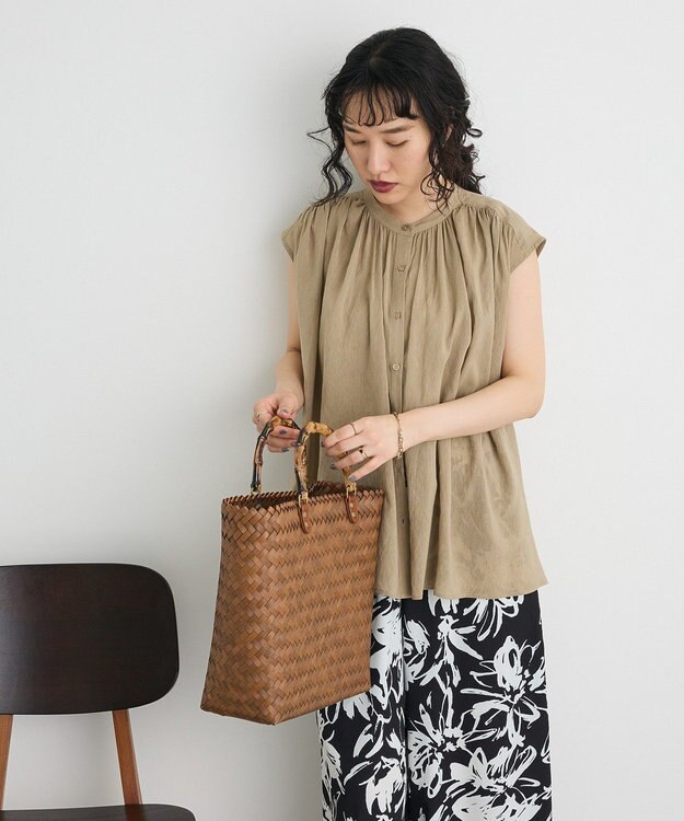 CRAFT STANDARD BOUTIQUE ヴィンテージボイルバックデザインブラウス Beige