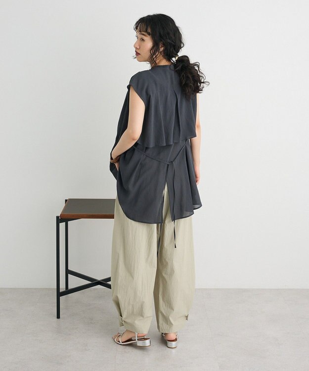 CRAFT STANDARD BOUTIQUE ヴィンテージボイルバックデザインブラウス Charcoal Gray