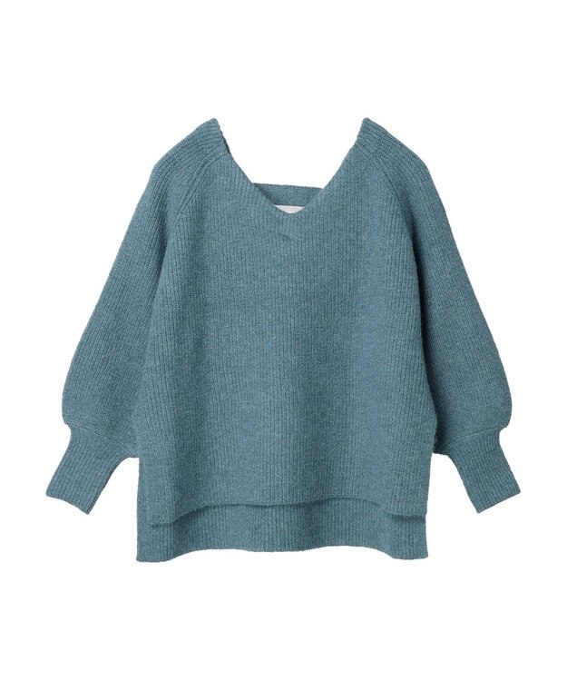Green Parks ・Ｐｅｔｉｔ　Ｆｌｅｕｒ　両Ｖネックニットチュニック Blue