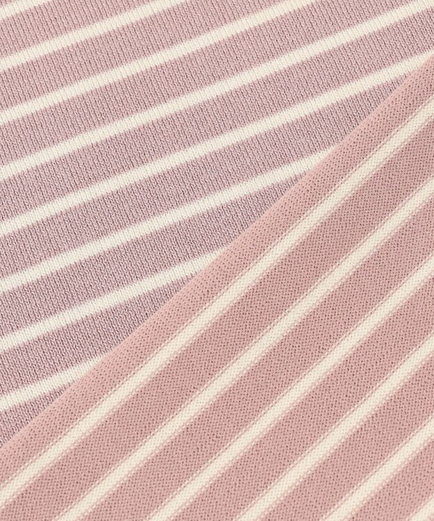 ANY SIS 【洗える】サイドスリット ニット ピンク×アイボリー