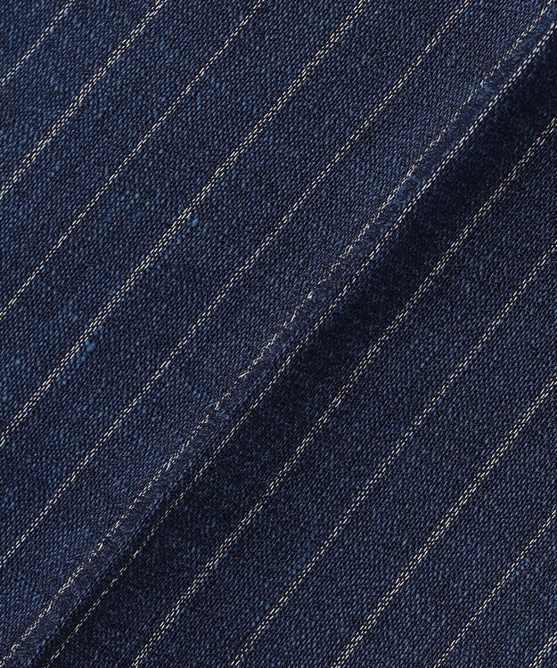 JOSEPH ABBOUD 【清涼/軽量/ストレッチ】ミックスリネンストライプ イージーパンツ ネイビー系1