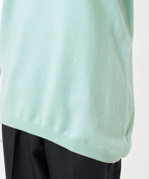 23区 L 【エステータ】マーセライズドウールカシミヤ アシンメトリー ニット グリーン系