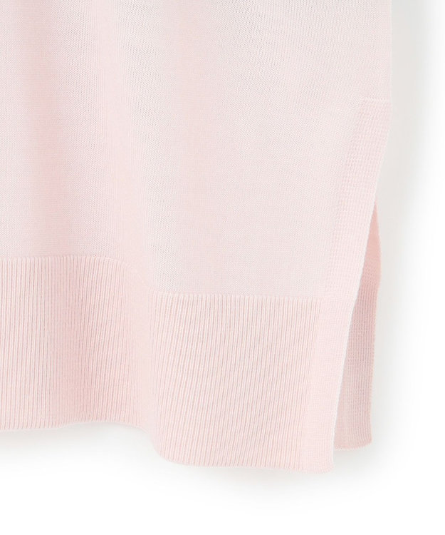 23区 S 【洗える】ウーステッドウール カラーブロック ニット チャコール×ピンク