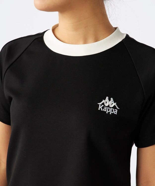 OP／FILA 【Kappa】バンダテープ ラグラン Tシャツ ブラック