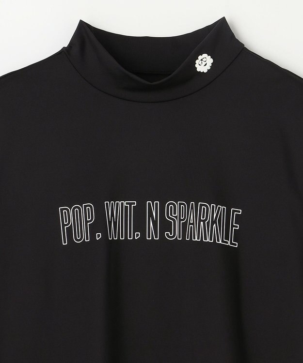 PW CIRCULUS 【吸水速乾 /  UV遮蔽率99.9% UVカット / ストレッチ】【MEN】アニマルグラフィックロングスリーブモックT  ゴルフ ブラック系