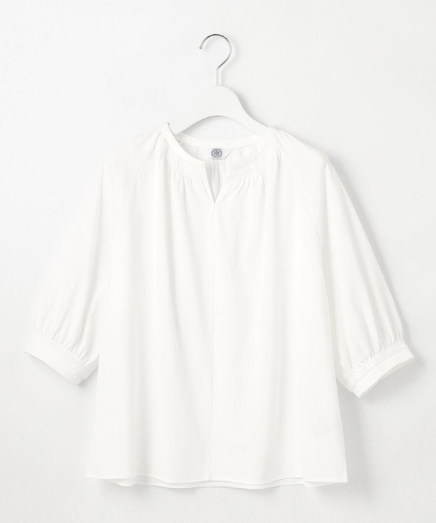 J.PRESS LADIES 【洗える】トリコットバイオ シャーリング カットソー ホワイト系