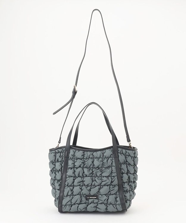 LA BAGAGERIE ポップコーンキルト2WAYトート Mサイズ ダークグレー