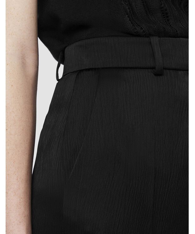 JOSEPH テクスチャードビスコース　ワイドトラウザーズ Black