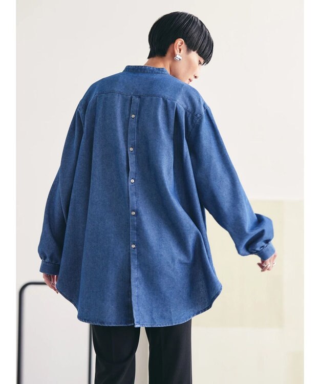 AMERICAN HOLIC デニムブザムバックボタンチュニック Indigo