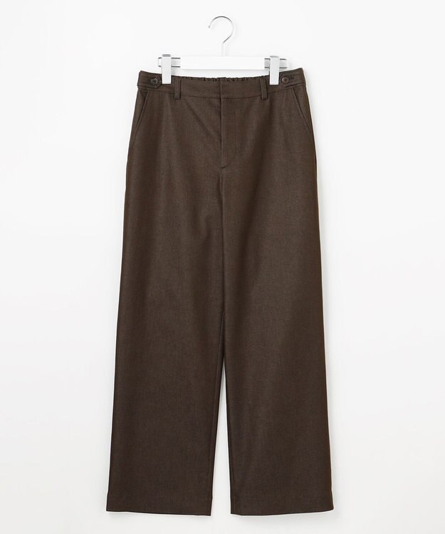 J.PRESS LADIES S TCシャンブレーサテンST ストレート パンツ ダークブラウン系