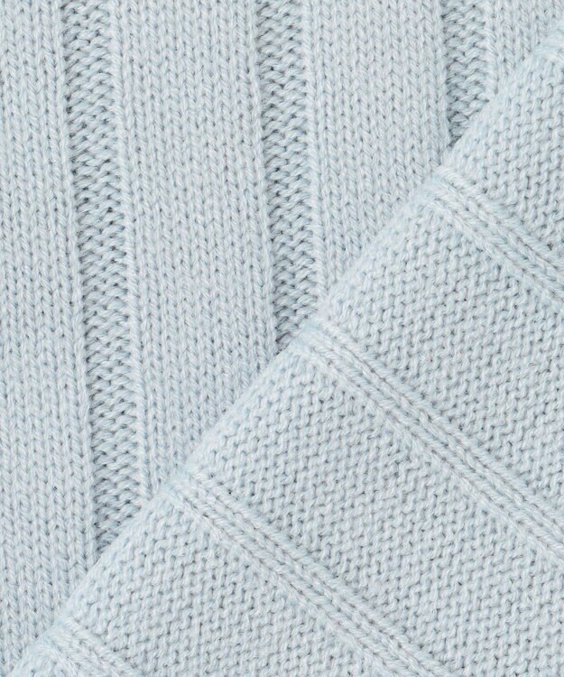 組曲 バルキーワイドリブ ニット サックスブルー系