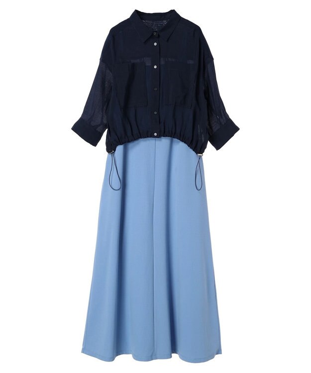 YECCA VECCA 【2点SET】シアーシャツ×Aラインキャミワンピース Beige