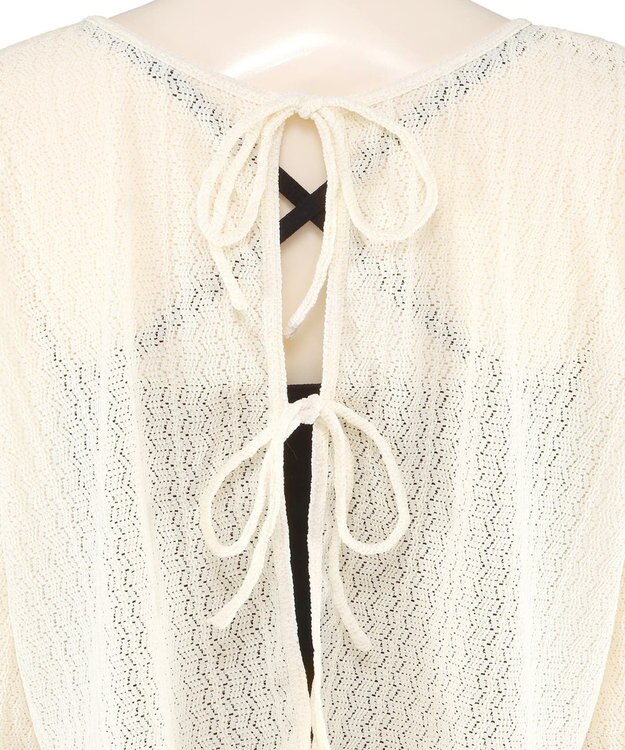 San-ai Resort（三愛水着楽園） 【WEB限定】ニットレーストップス付き4点セット水着 オフホワイト