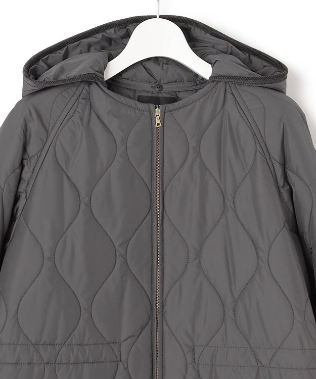 23区 S 【洗える/撥水加工】中綿 ロング パディング アウター グレー系