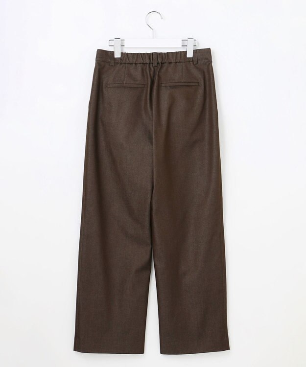J.PRESS LADIES S TCシャンブレーサテンST ストレート パンツ ダークブラウン系