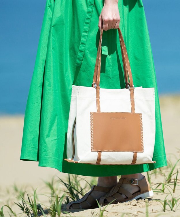 LA BAGAGERIE 【veganview】w handle canvas tote キャメル