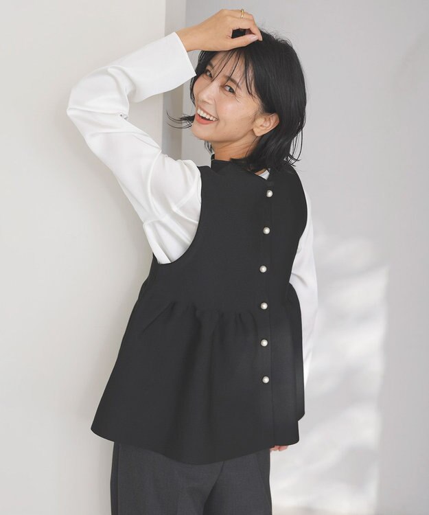 UNFILO 【VERY×UNFILOコラボ】2WAY ペプラムジレ ブラック