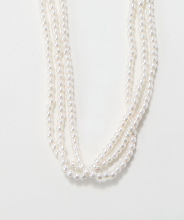 Phoebe 3連ビーズパールネックレス ホワイト