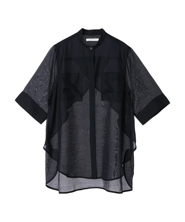 AMERICAN HOLIC シアーバックフレアＷポケットシャツチュニック Navy