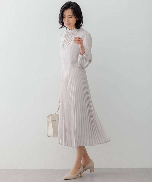 23区 【洗える】クリスタルアムンゼン ワンピース ベージュ系