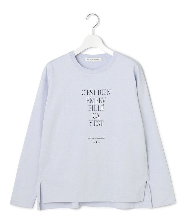 23区 【洗える】レタープリント ロンTEE サックスブルー系